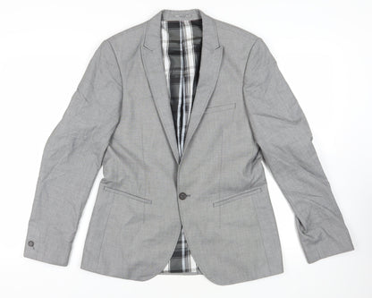 Mens UK Size 40 White Label Regular Grey Suit Tuxedo