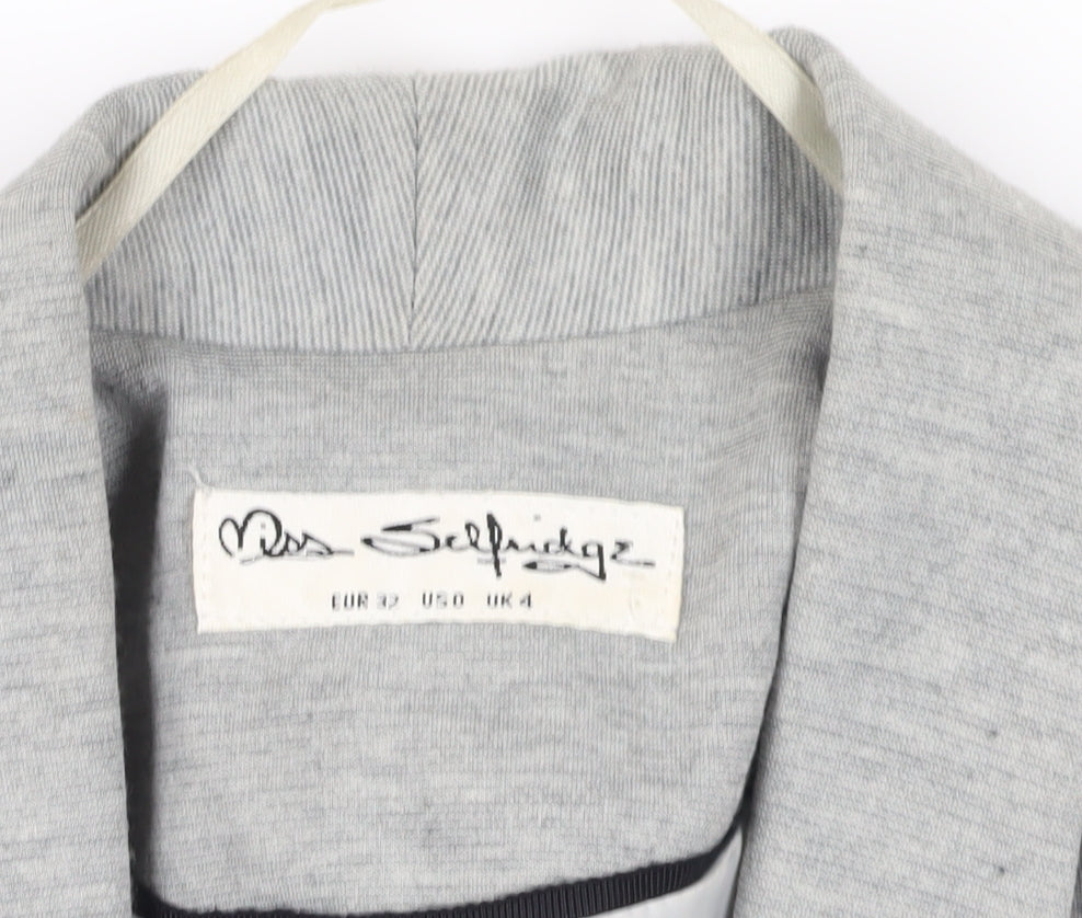 Womens UK Size 4 Miss Selfridge Grey Basic Jacket
