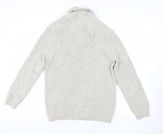 Maine New England Ivory Full Zip Jumper Size L