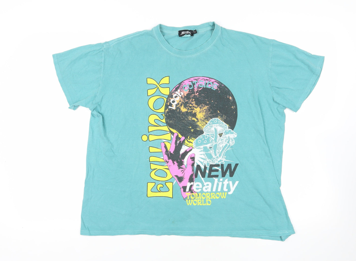 Shock Blue 90s Graphic T-Shirt XL Cotton Relaxed