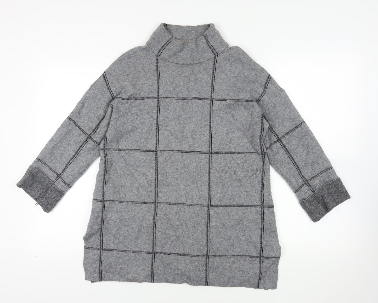 Tahari Grey High Neck Pullover Jumper - M