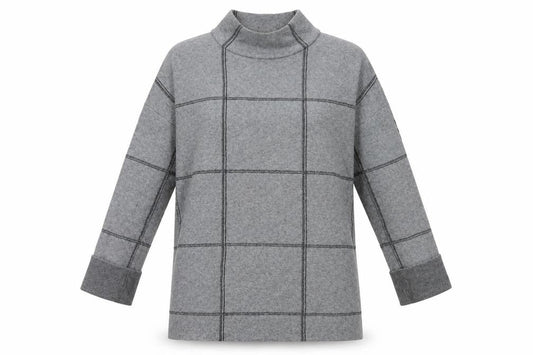 Tahari Grey High Neck Pullover Jumper - M
