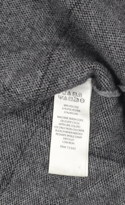 Tahari Grey High Neck Pullover Jumper - M