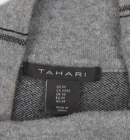 Tahari Grey High Neck Pullover Jumper - M