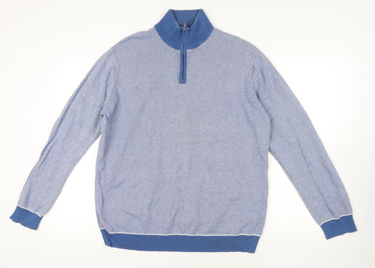 Jeff Banks Blue Full Zip Cotton Jumper XL
