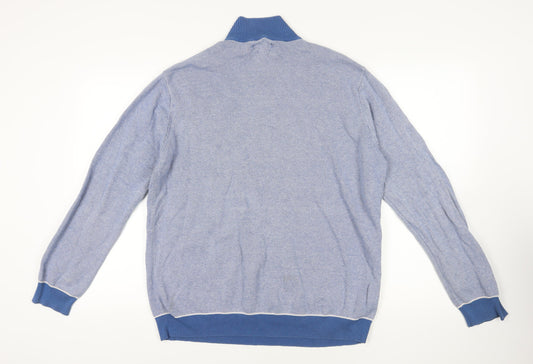Jeff Banks Blue Full Zip Cotton Jumper XL