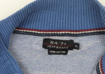 Jeff Banks Blue Full Zip Cotton Jumper XL