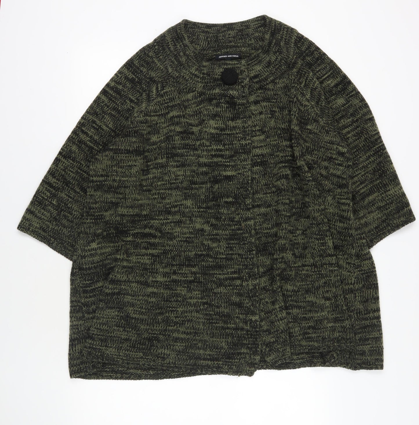 Jeffrey & Paula Green Chunky Knit Cape Size 20/22