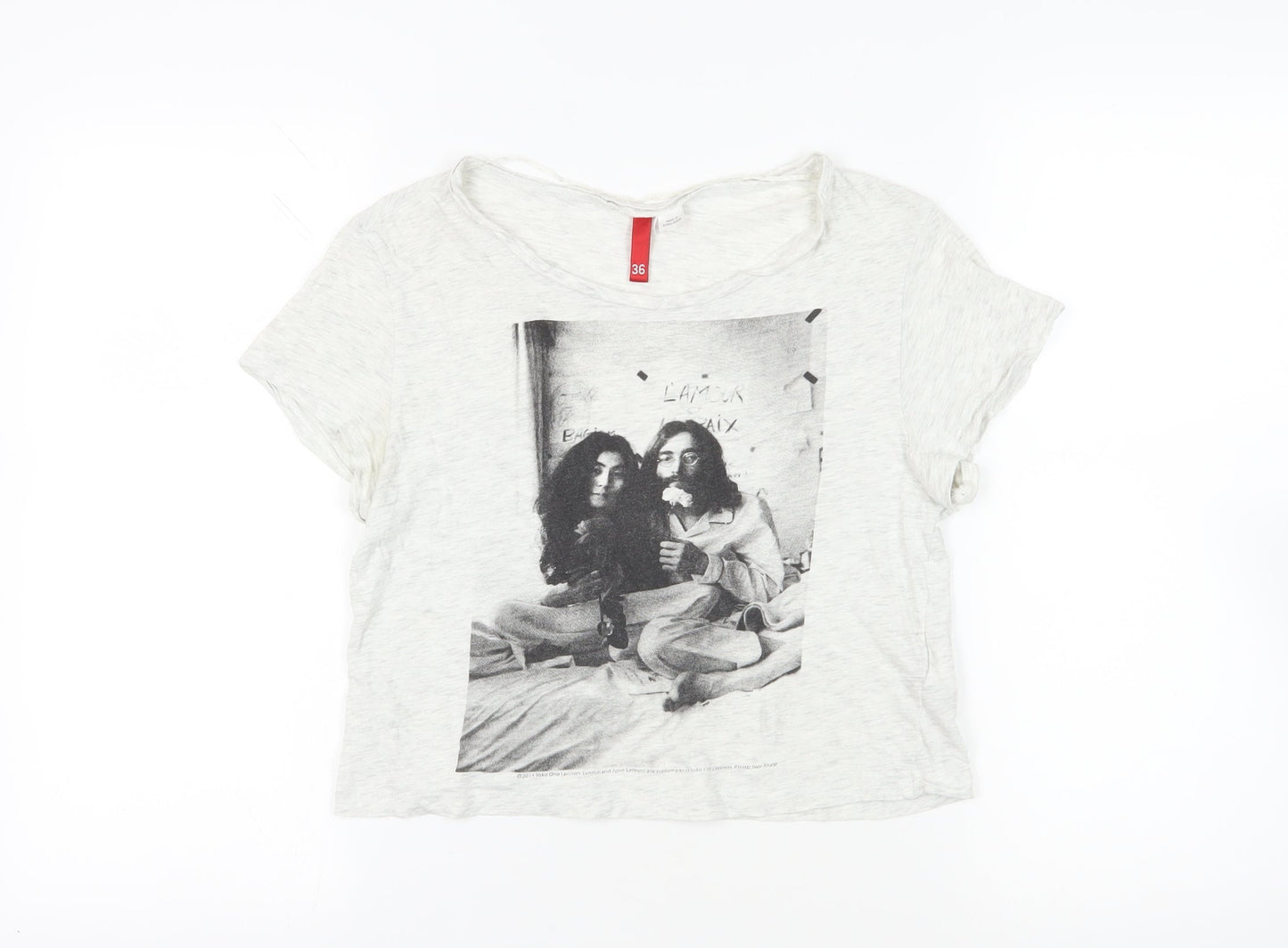 Womens UK Size 8 H&M White Basic T-Shirt