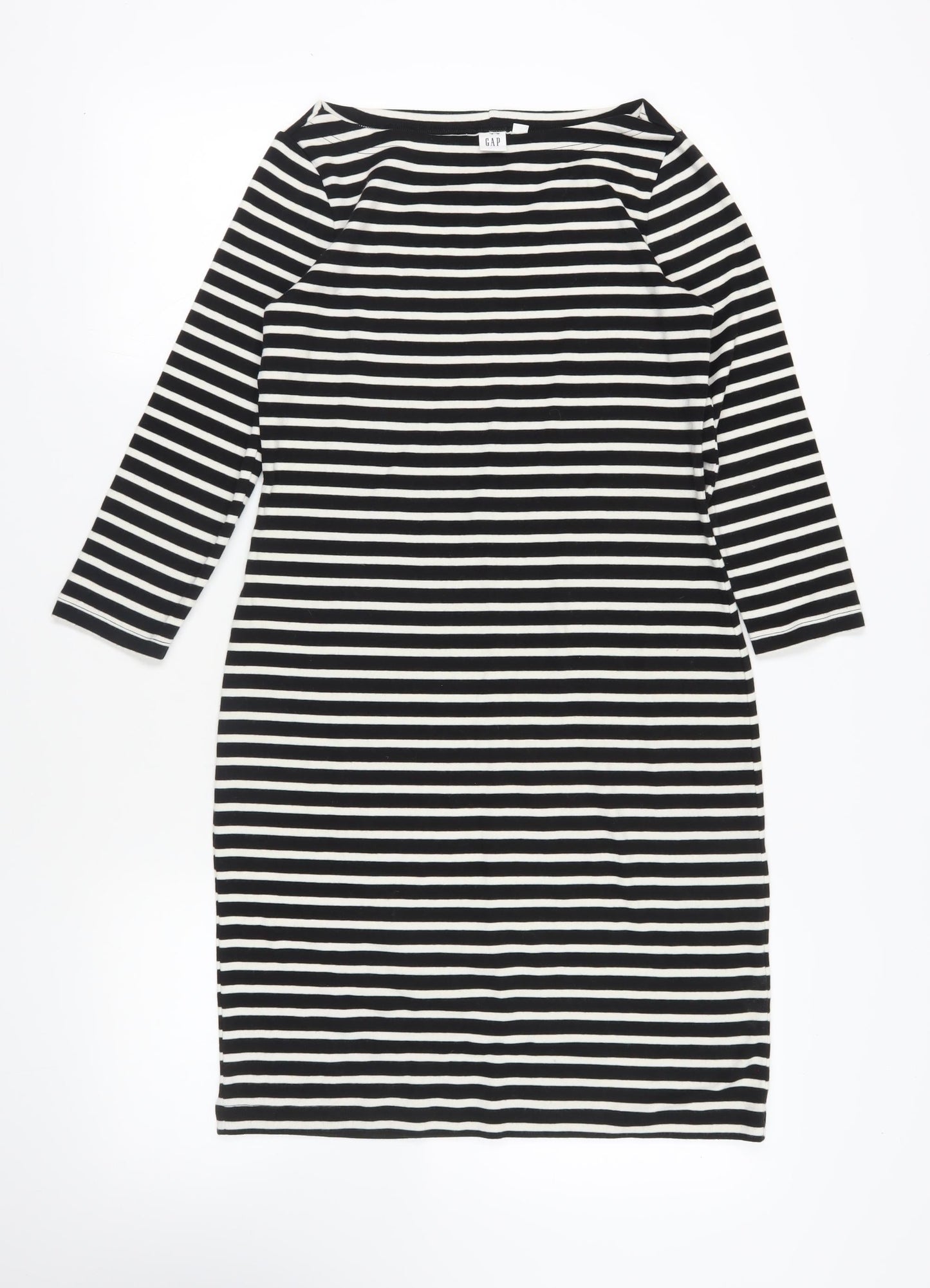 GAP Black Striped Shift Dress, Size M, Casual Style
