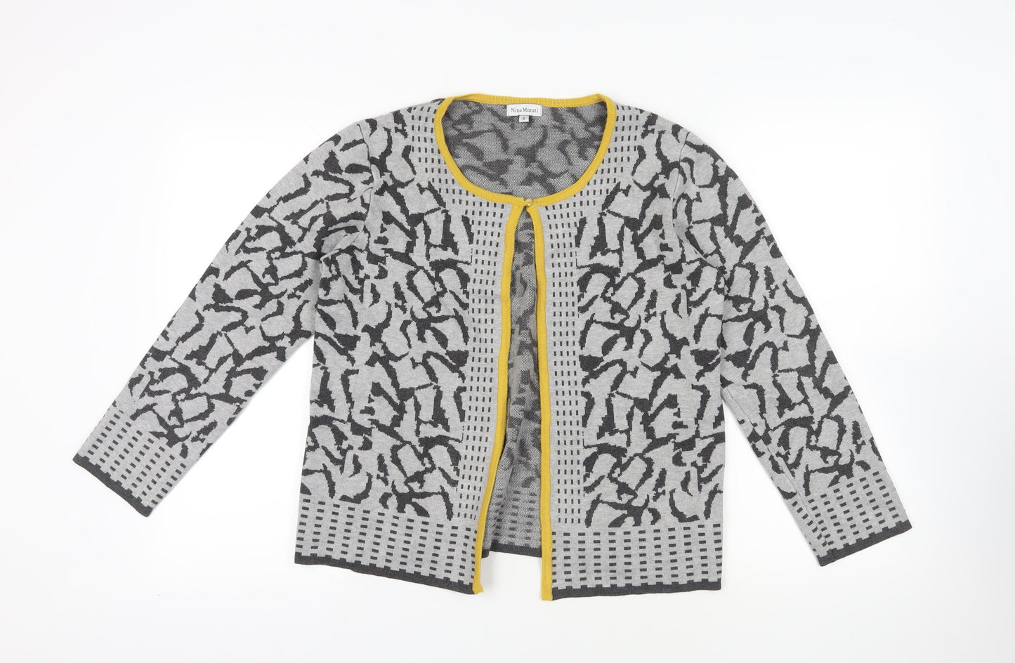 Womens UK Size S Nina Murati Grey Cardigan Jumper