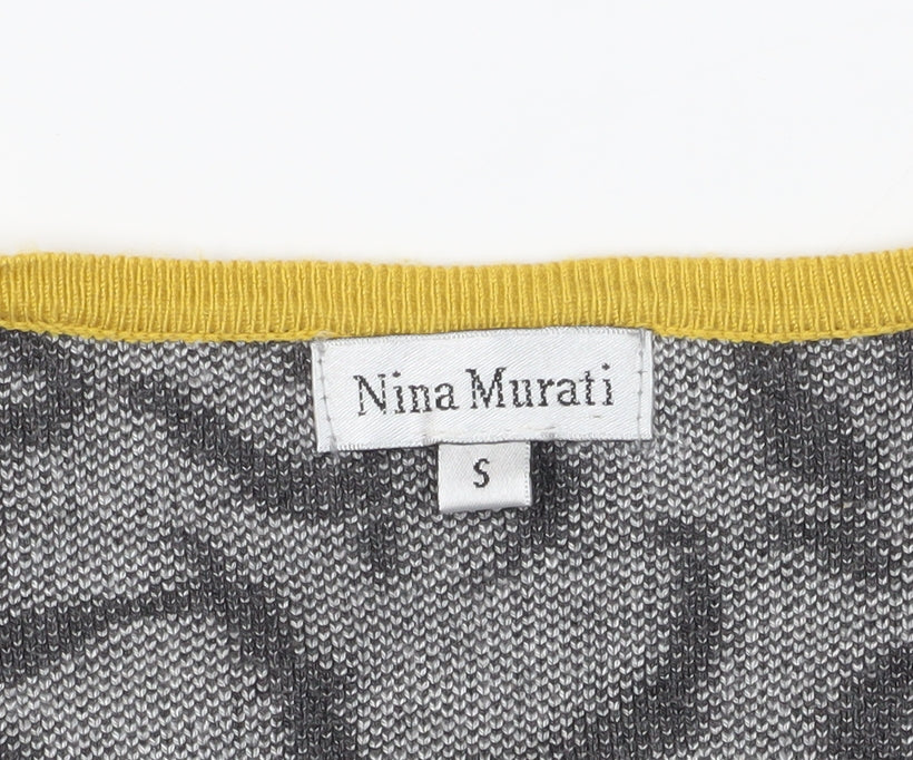 Womens UK Size S Nina Murati Grey Cardigan Jumper
