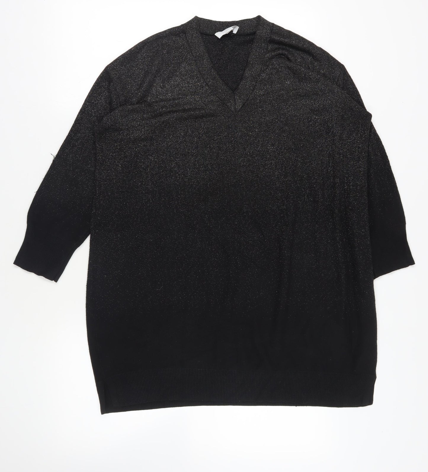 Womens UK Size L White Label Black Pullover Jumper
