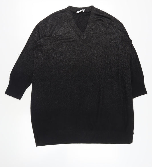 Womens UK Size L White Label Black Pullover Jumper