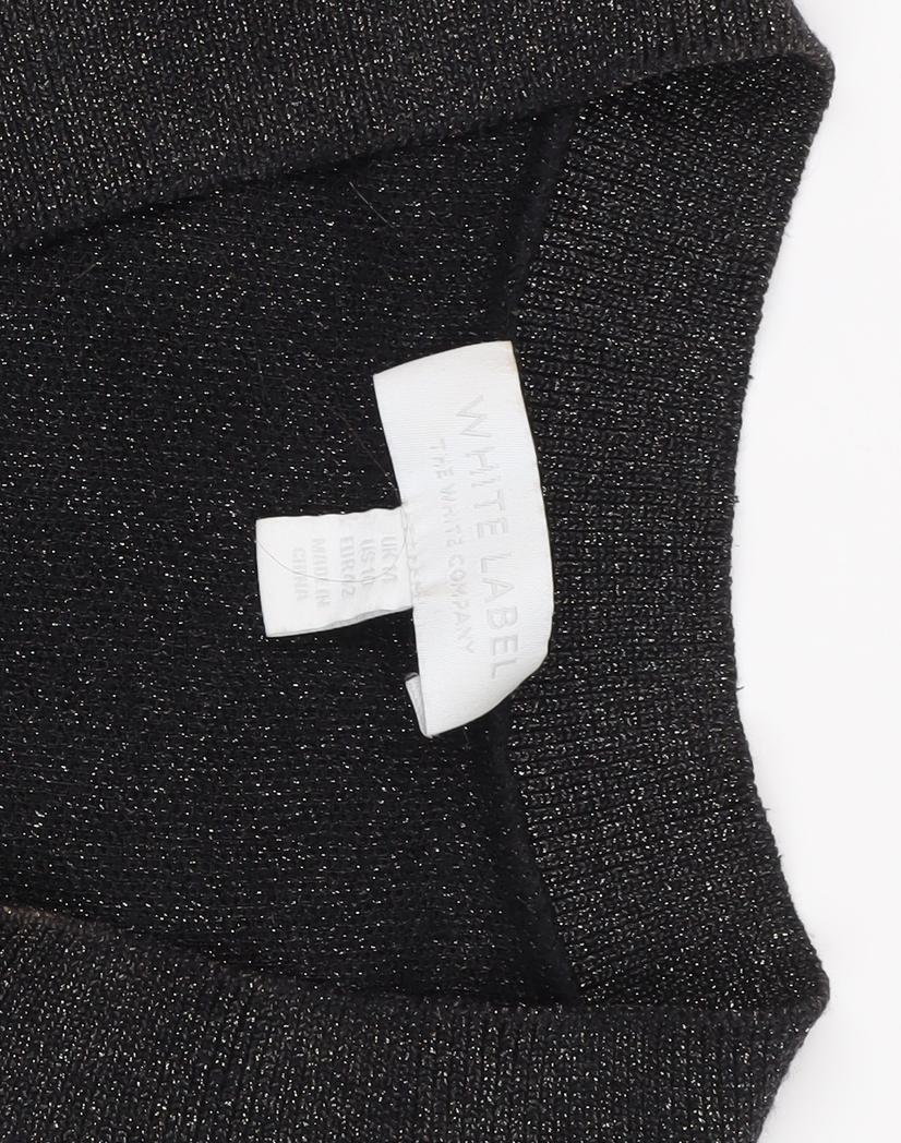 Womens UK Size L White Label Black Pullover Jumper