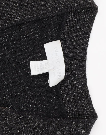 Womens UK Size L White Label Black Pullover Jumper