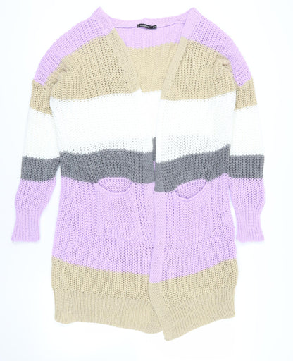 Womens UK Size M Boohoo Multicoloured Cardigan Jumper