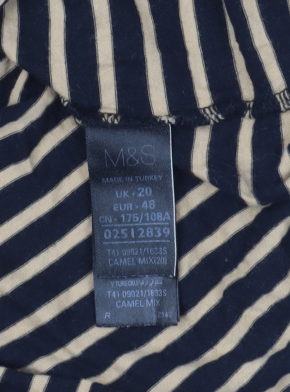 Womens UK Size 20 Marks and Spencer Multicoloured Basic T-Shirt