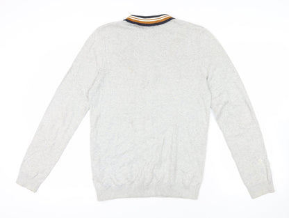 New Look Grey M Collared Pullover Jumper