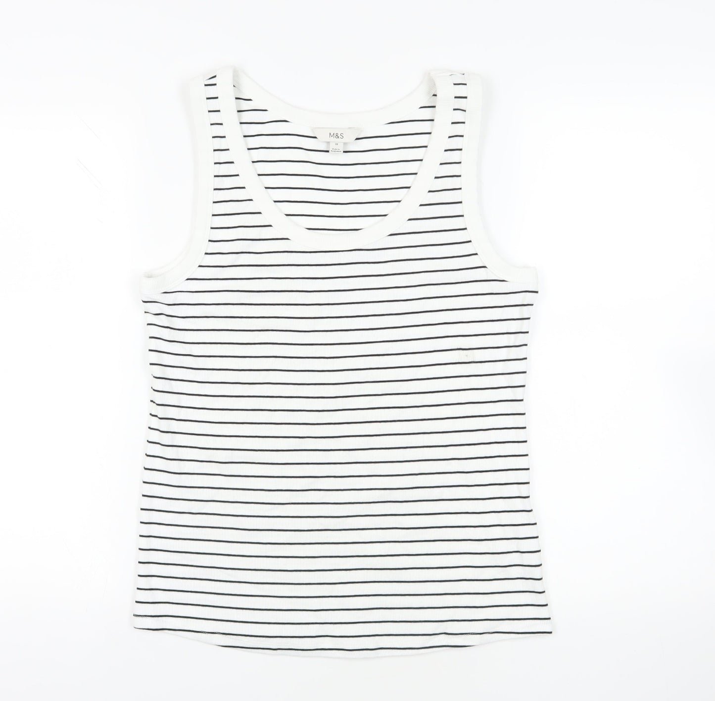 Womens UK Size 18 Marks and Spencer White Basic Tank