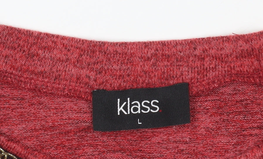 Womens UK Size L Klass Red Pullover Jumper
