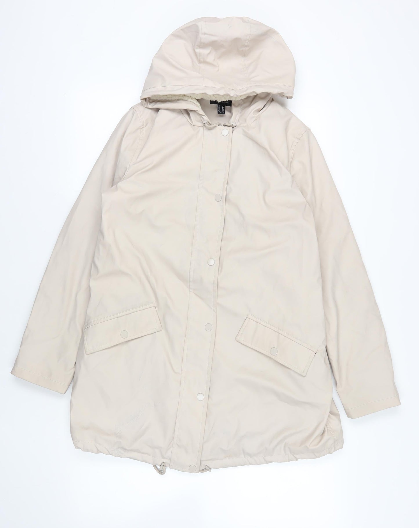 New Look Beige Hooded Parka Jacket Size 12