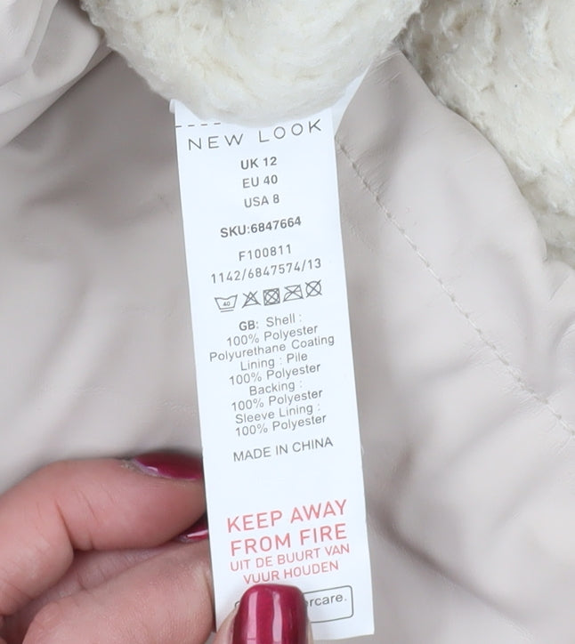 New Look Beige Hooded Parka Jacket Size 12