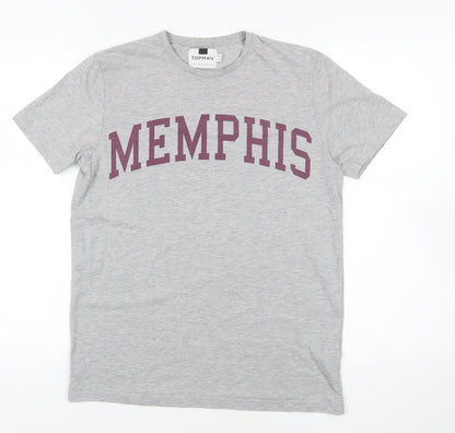 Topman Grey Memphis Graphic T-Shirt M