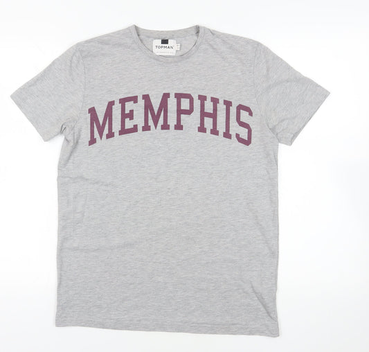 Topman Grey Memphis Graphic T-Shirt M