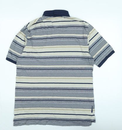 Everton Mens Blue Cotton Polo Size L Collared - Logo- Everton