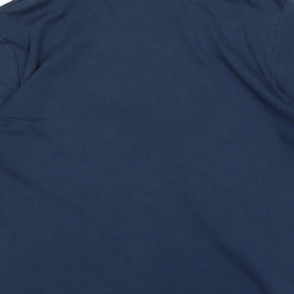 Lands' End Womens Blue Cotton Basic Polo Size S Collared - Logo