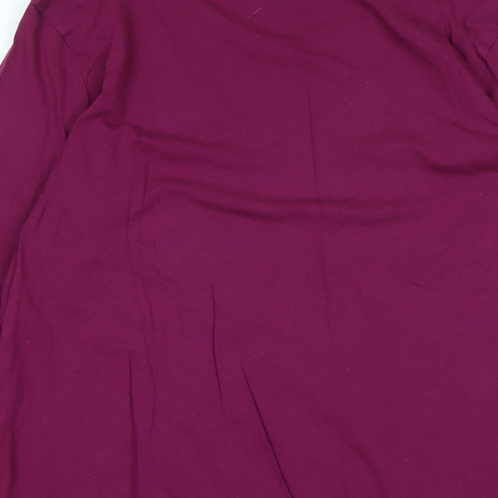 Lands' End Womens Purple Cotton Jersey T-Shirt Size S Scoop Neck - Logo