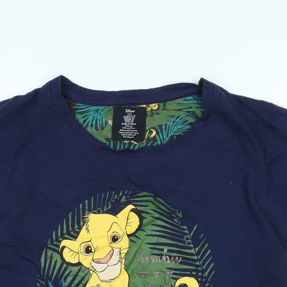 Womens UK Size M Disney Blue Basic T-Shirt