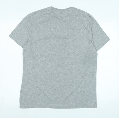 Star Wars Mens Grey Cotton T-Shirt Size L Crew Neck - Logo - Merry Sithmas