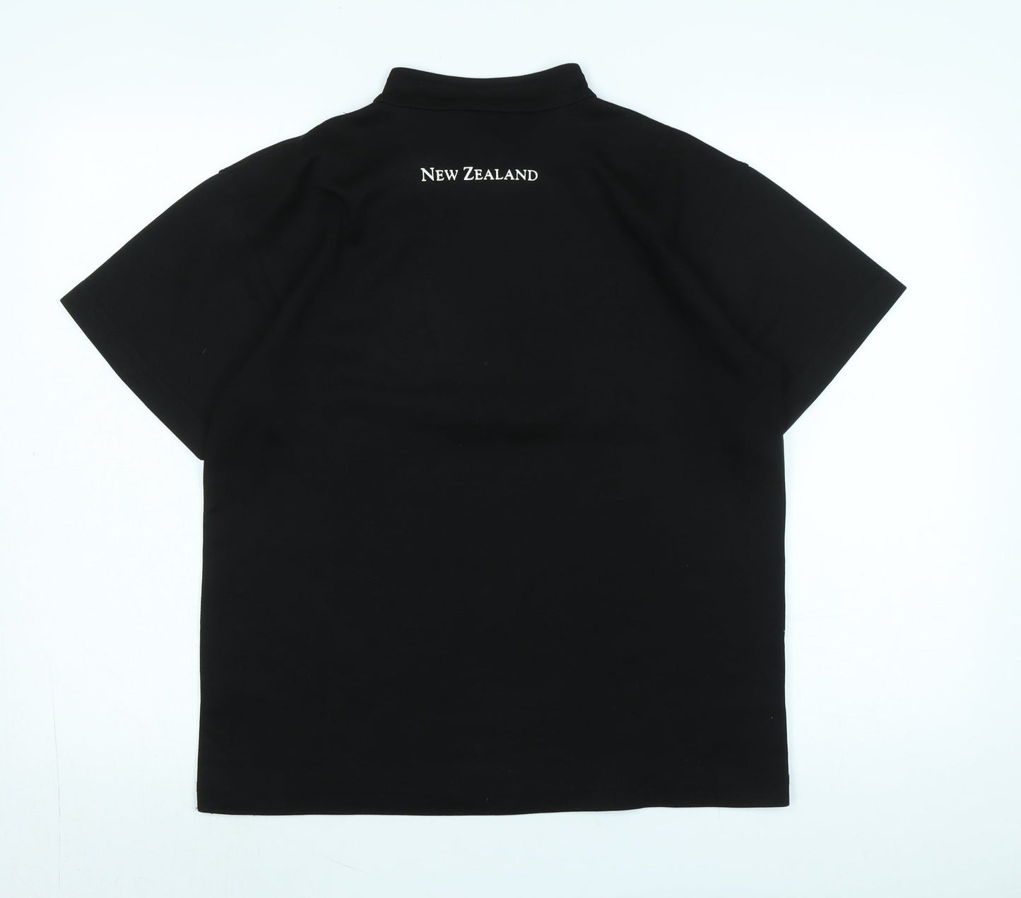Kiwi Silver Mens Black Polyester T-Shirt Size S Mock Neck - Logo