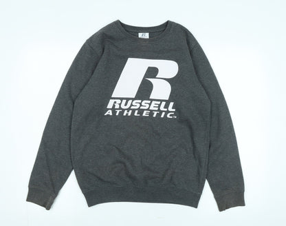 Russell Athletic Boys Grey Cotton Pullover Sweatshirt Size 12-13 Years - Logo