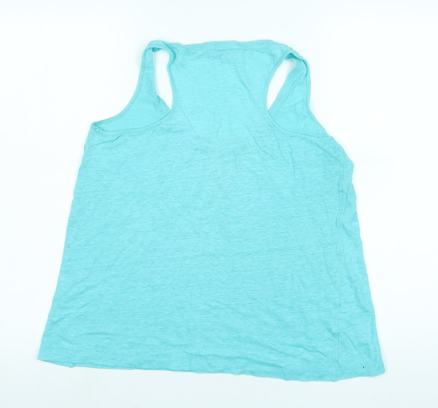 Wrap London Womens Blue Cotton Basic Tank Size 14 Scoop Neck - Logo