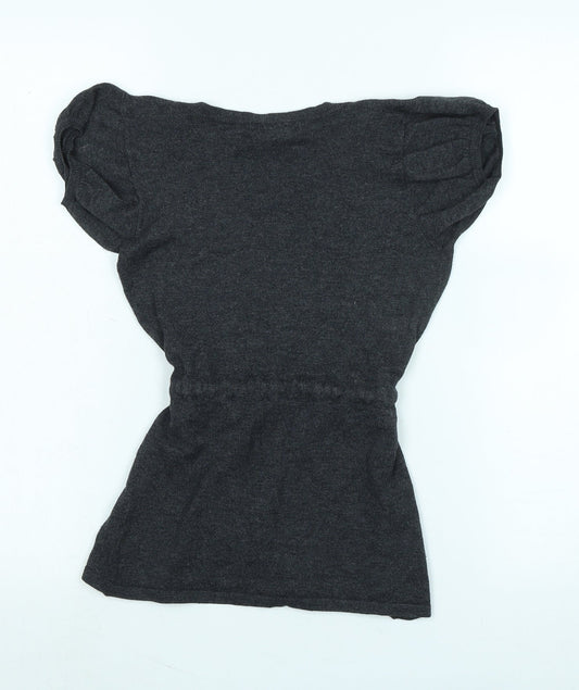 Womens UK Size S Mango Grey Pullover Jumper