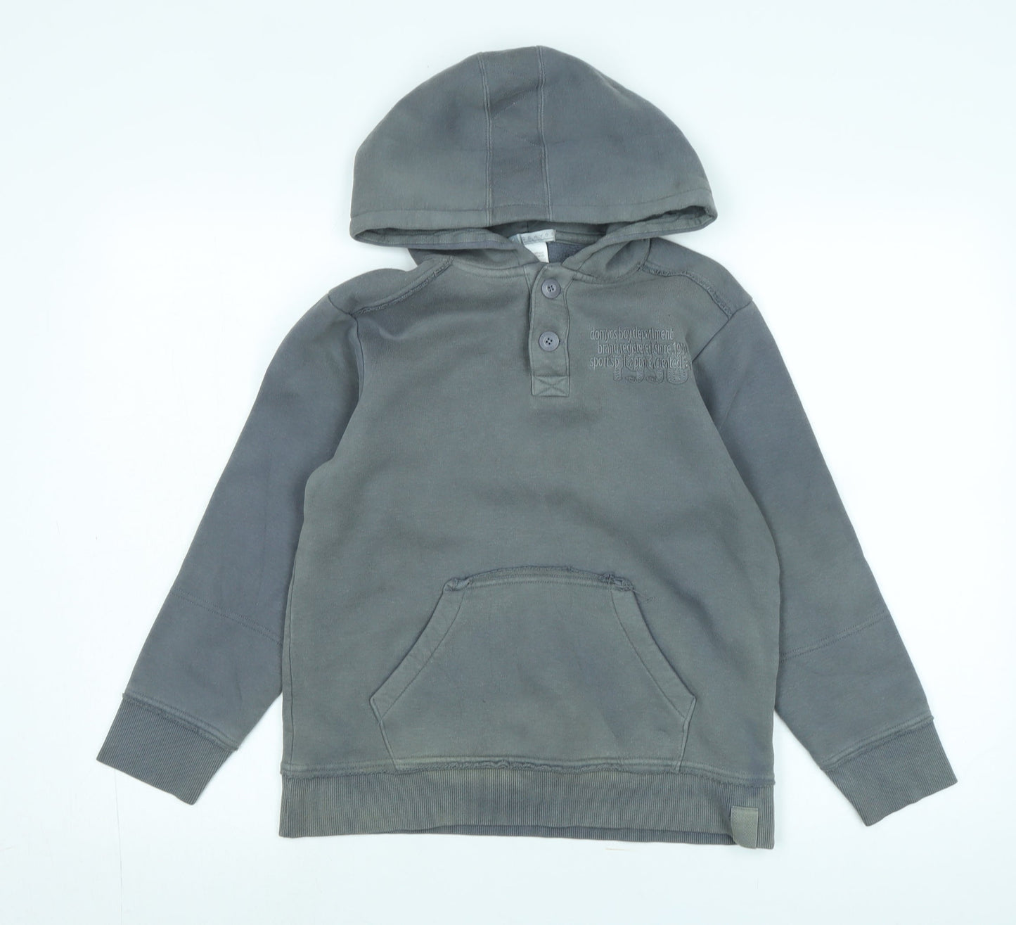 DECATHLON Boys Grey Cotton Pullover Hoodie Size 10-11 Years - Logo