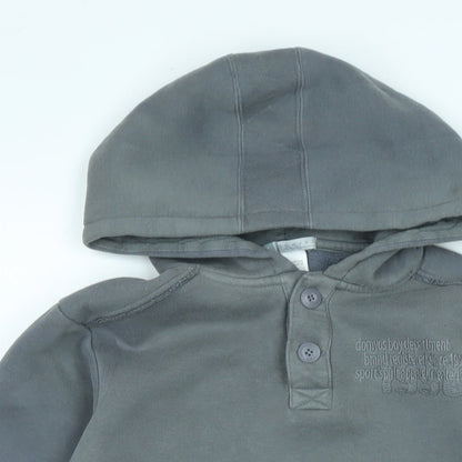 DECATHLON Boys Grey Cotton Pullover Hoodie Size 10-11 Years - Logo