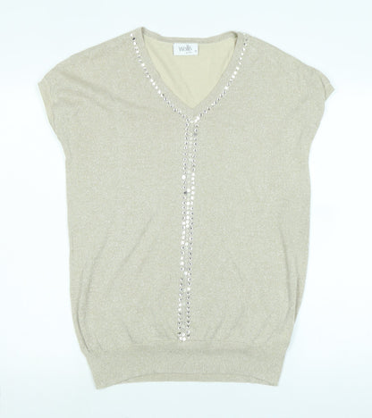 Womens UK Size M Wallis Gold Basic Tank