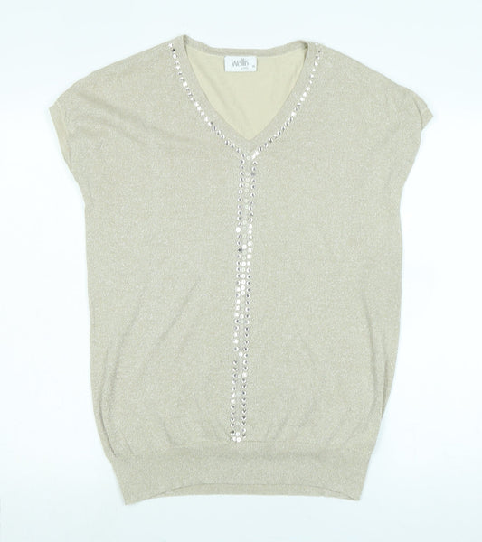 Womens UK Size M Wallis Gold Basic Tank