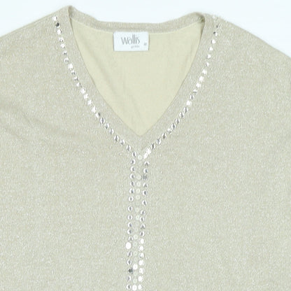Womens UK Size M Wallis Gold Basic Tank
