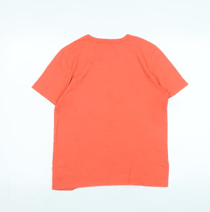 Gap Boys Orange Cotton Basic T-Shirt Size XL Crew Neck - Logo