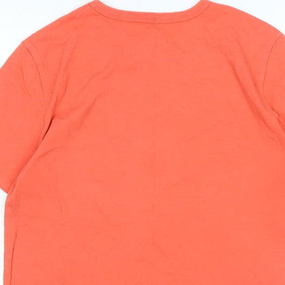 Gap Boys Orange Cotton Basic T-Shirt Size XL Crew Neck - Logo