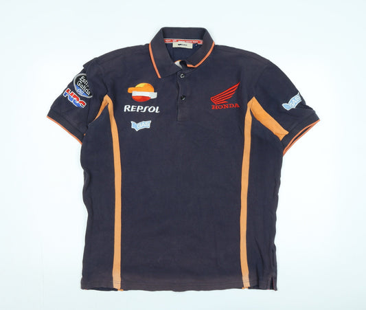 GAS Mens Blue Cotton Polo Size XL Collared - Logo