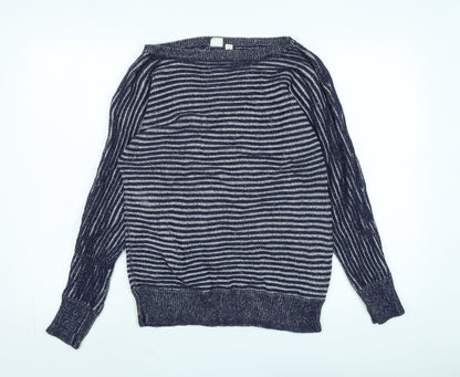 Gap Womens Blue Boat Neck Cotton Pullover Jumper Size 8 - Logo