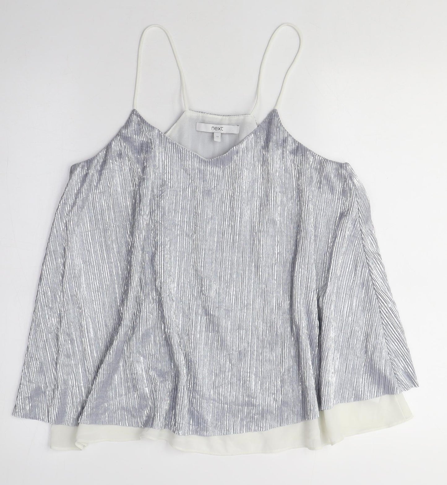 Womens UK Size 12 NEXT Silver Camisole Blouse