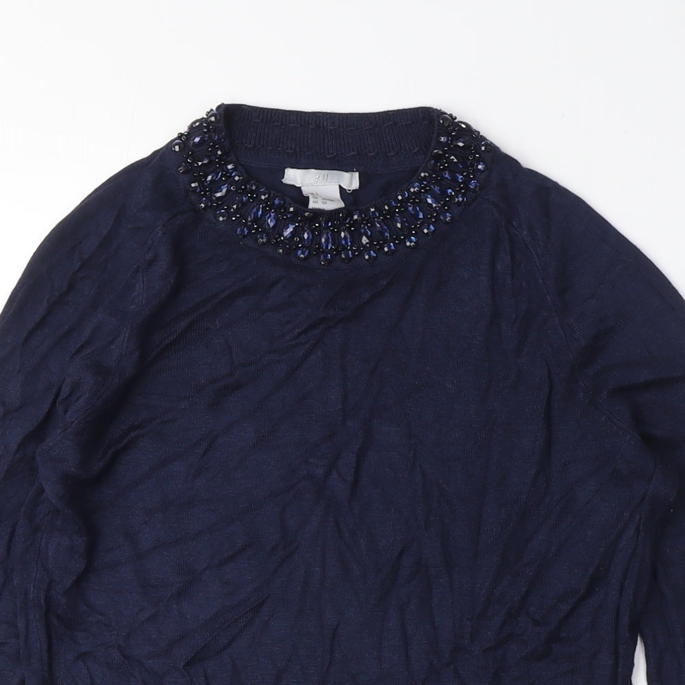 Womens UK Size S H&M Blue Pullover Jumper