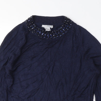 Womens UK Size S H&M Blue Pullover Jumper